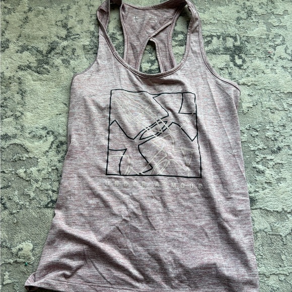 Under Armour Tops - Under Armour Heathered Mauve/Pink Racerback Tank Top